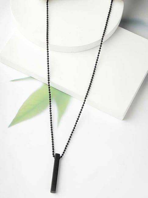 Jewellery Titanium Never Fade Stainless Bar Locket Necklace Pendant Jewellery for Boys & Men.