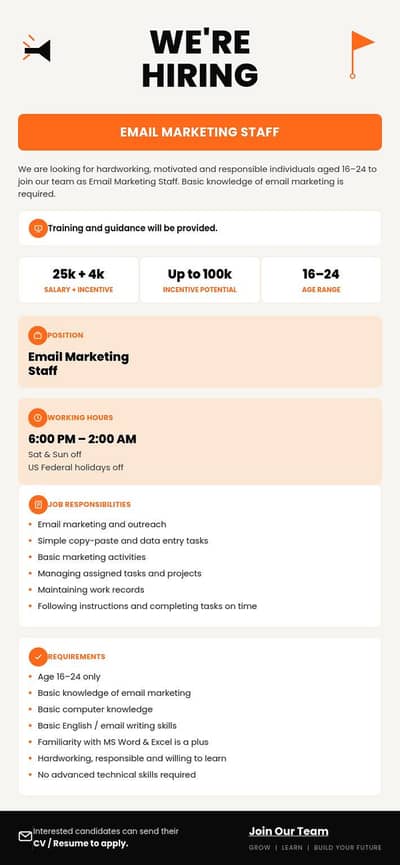 Hiring Email Marketing Staff