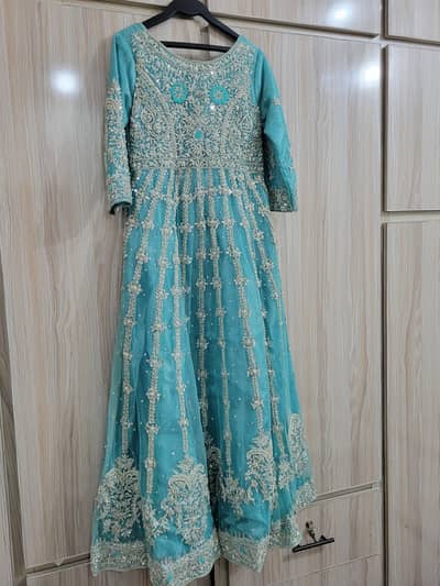`Fancy Ferozi Bridal Walima Maxi Gown - Used Once`
