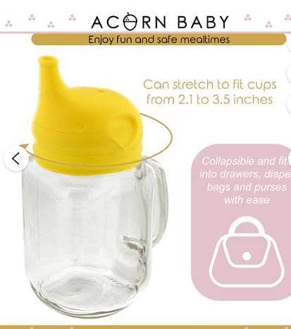 1 Pc Yellow Silicone Sippy Cup Lid - Spill-Resistant Baby Cup Cover R5686