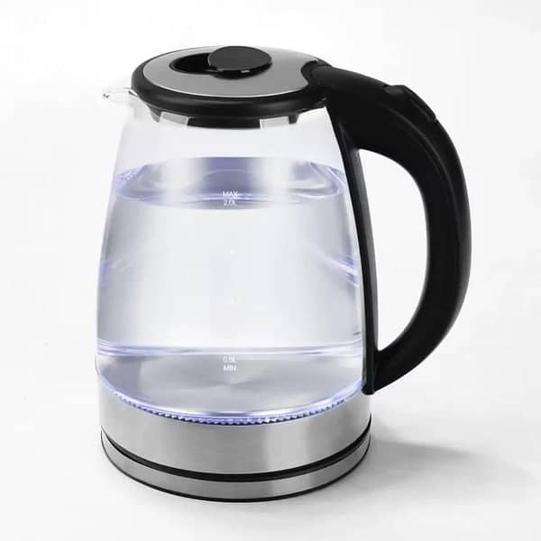 Kettle - Electric Glass Kettle, 2 L Capacity, Automatic Shutoff, One-Touch Operation, Durable Glass Body, Imported Variant