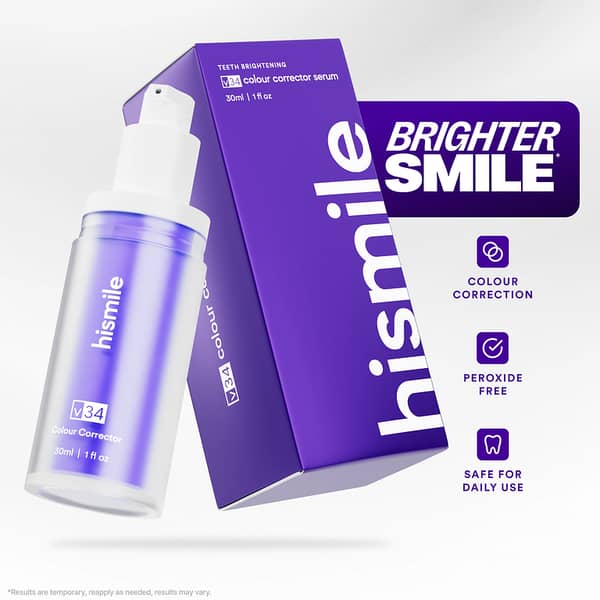 Teeth Whitening Colour Corrector – Tooth Stain Concealer & Brightening Booster for Yellow Teeth | Colour-Correcting Toothpaste for Instant Whitening & Shine