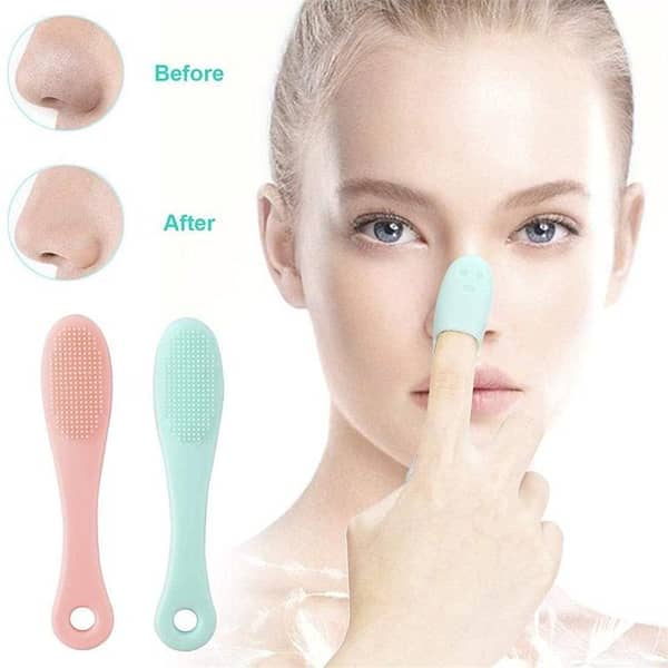 Silicone Face Cleaner Blackhead Remover Brush – Nose Pore Cleansing Scrubber Tool | Finger-Handled Facial Skin Cleanser, Soft Massage Brush for Deep Cleaning, Exfoliation & Oil Control – Gentle on All Skin Types