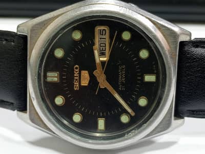 Seiko 5 automatic watch for men 7009 leather strap
