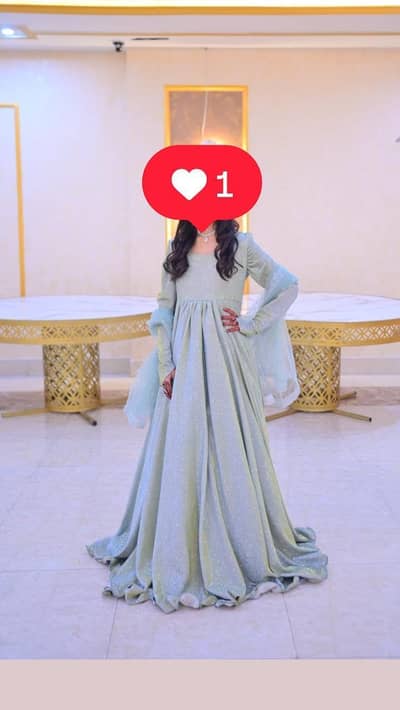 Mint Green Shimmer moon light maxi  Formal Dress Size M - Like New