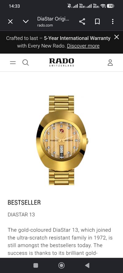 rado golden distar