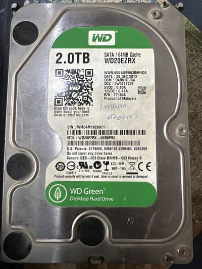 WD Hard Drive 2.0 TB