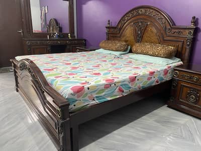 Pure Sheesham wood king size Bed dressing side tables for sale