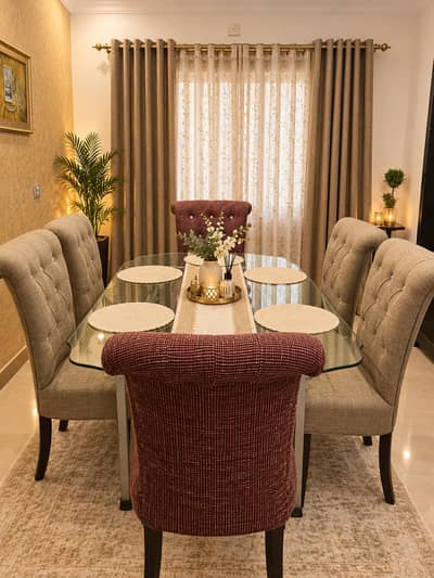 6 seater dining chairs and table