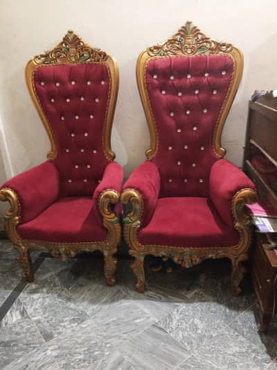 Beautiful Chinioti High Back Bedroom Chair Set with Table