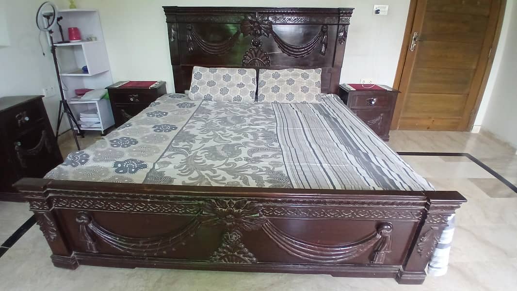 kin size sheesham solid bed 0
