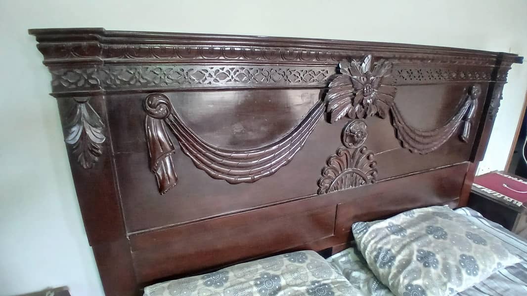 kin size sheesham solid bed 1