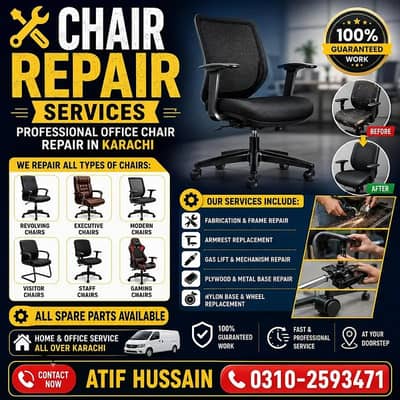 OFFICE CHAIR - HOME CHAIR - GAMING CHAIR - REPAIRING - RESOLVING