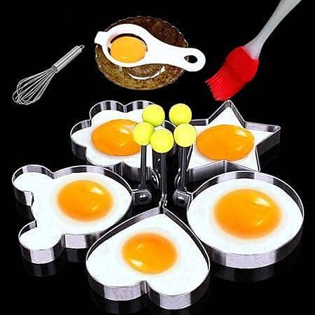 Metal Home Kitchen Flower Shaped Cake Cupcake Cookie Maker Frying Egg Mold Silver Tone