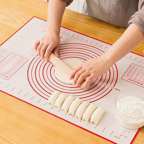 Silicone Pastry Mat Silicone Baking Mats-2 PCS Non Stick Pastry Mats Measurement Non-Stick Non-Slip Baking Mat With Dough Scraper Used for Baking Pizza Cakes