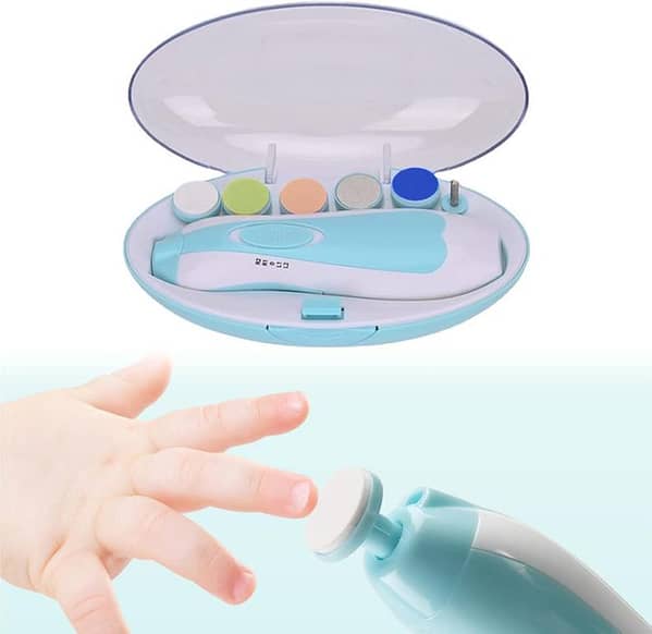 Baby Nail File, Nail Care for Babies, Baby Nail Cutter, Electric Baby Nail File, Electric Children's Nail File, Safe Children's Nail Cutter with 5 Interchangeable Grinding Heads