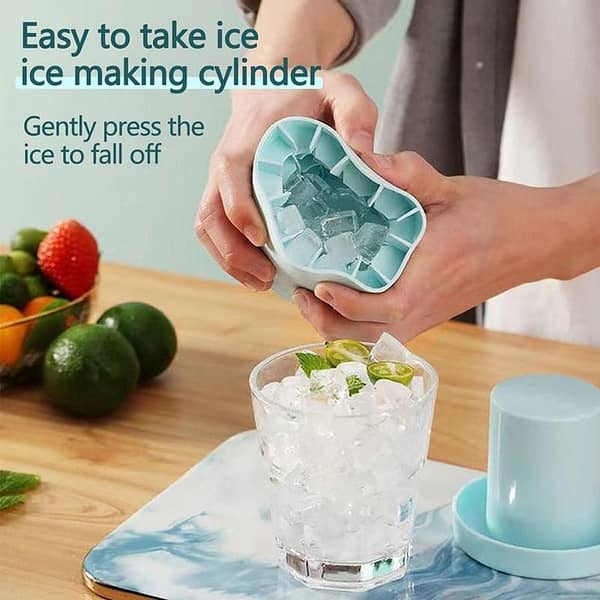 Silicone Ice Cube Maker Cup,Cylinder Silicone Ice Cube Mold,Decompress Ice Lattice,BPA-Free Ice Trays for Freezer Cocktail, Coffee, Whiskey, Juice, Water