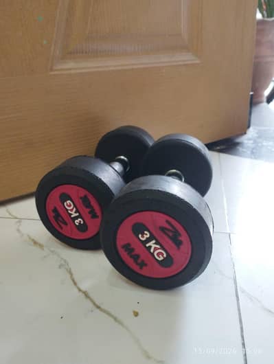 Brand New ZEE MAX 3KG Rubber Coated Dumbbells – Pair
