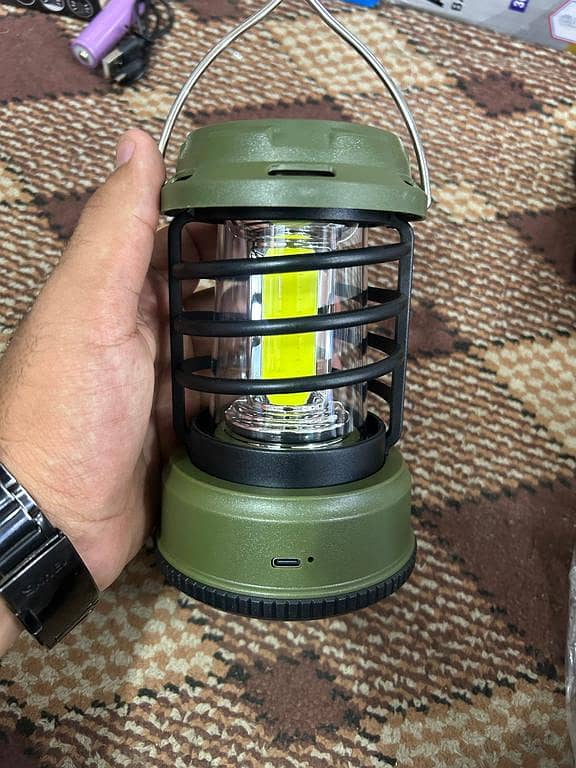 Portable Vintage Retro LED Camping Lantern – Waterproof Rechargeable Metal Tent Light with Adjustable Brightness Modes for Outdoor Activities