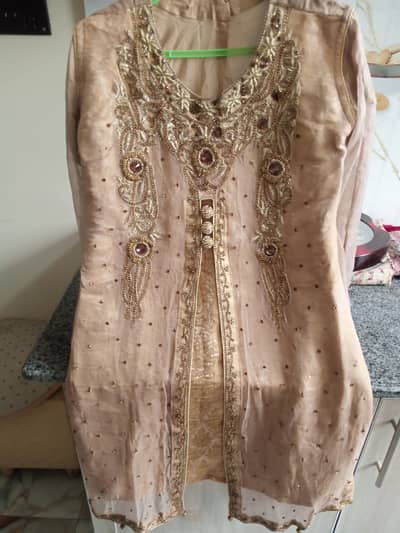 3 pc embroidered party wear dress for sale