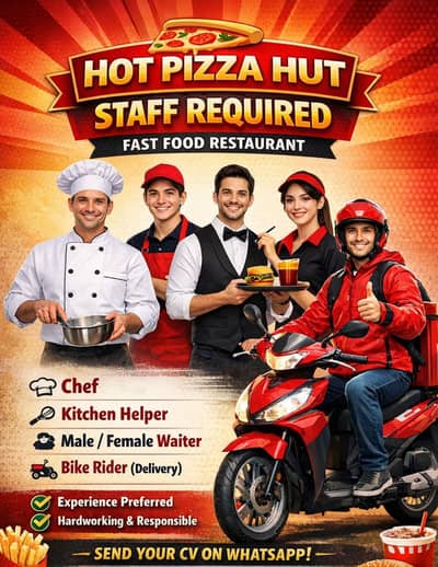 Urgently Required Male & Female Staff For Restaurant