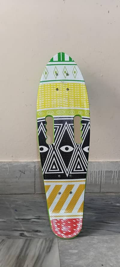 Used Skateboard with LED Wheels