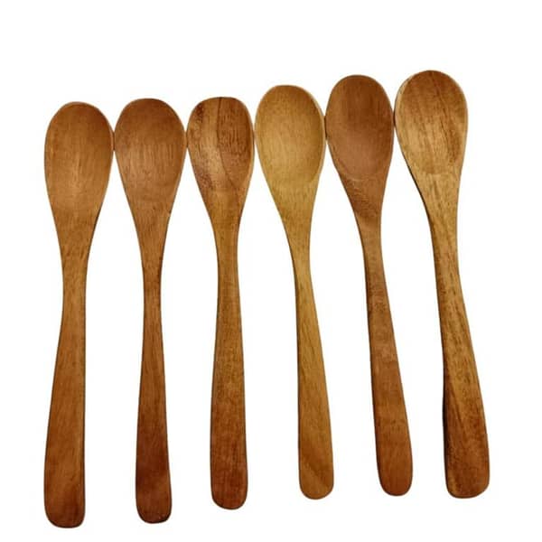 Pack of 6 premium quality wooden spoons Hygienic for health