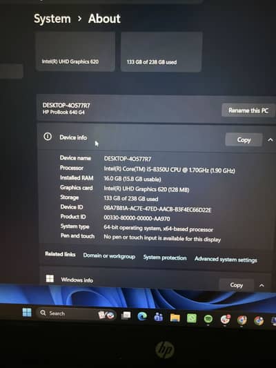 HP ProBook 640 G4 | Core i5 8th Gen | 16GB RAM | 256GB SSD