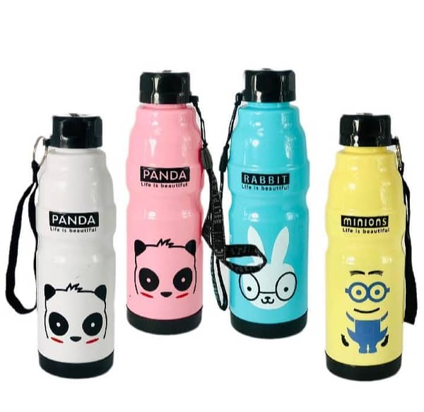 "Panda, Rabbit & Lion Kids’ Adventure Bottle – 650ml | Durable & High-Quality"