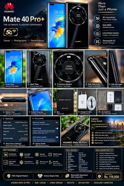 Huawei Mate 40 Pro+ 8GB 256GB China Non PTA 82% Battery