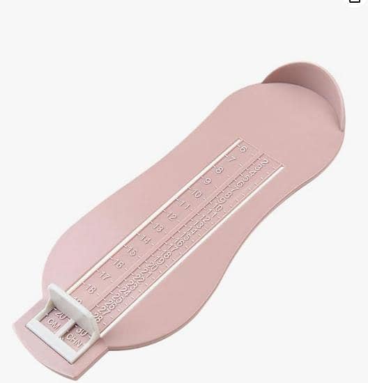 Baby Foot Measuring Device & Shoe Sizer Ruler – Portable Infant & Toddler Foot Gauge for Correct Shoe Sizing (Pink)  R5693
