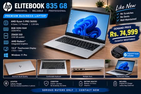 HP EliteBook 835 G8 Ryzen 5 PRO | 8GB RAM | 256GB SSD | Touch | Like N