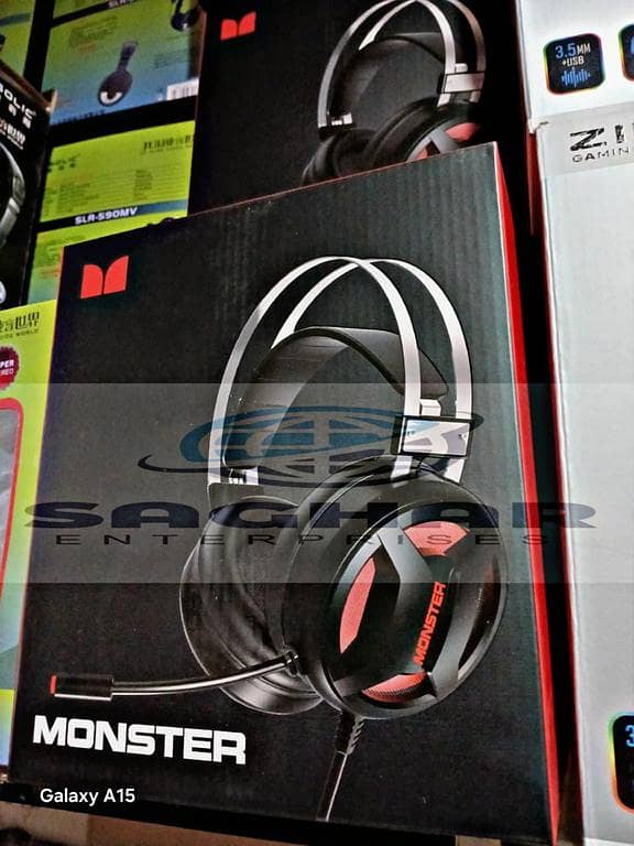Monster Gaming Headset Stereo Sounds Wired RGB Lights Gaming Headphone