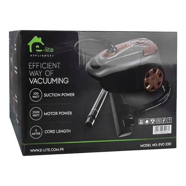 Original E-lite High Power - 2200 Watts Vacuum Cleaner Machine Strong Suction - 320 Watt Copper Motor