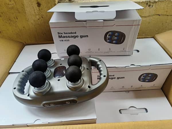 Cordless Powerful Message Gunn 6 Heads Full Body Vibrating Fitness Messager Gunn with USB Charging