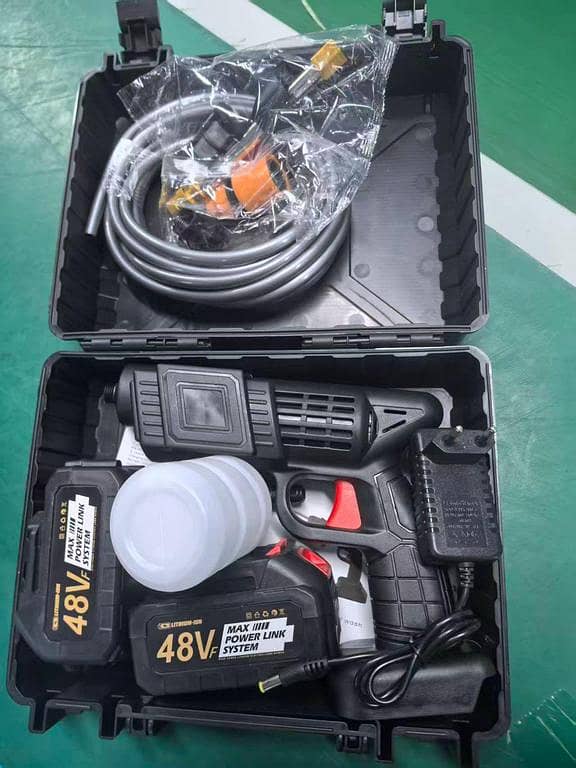 Portable Powerful High Pressure 48v Max Power link System Cordless Wireless Car Wash Water Jet Foam Gunn Car Washer - 45 Bar with Double Lithium ion Battery & 1 Charger