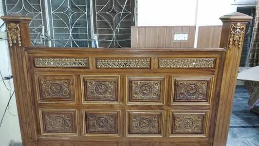 chinnoti wooden bed set with side tables and dressing