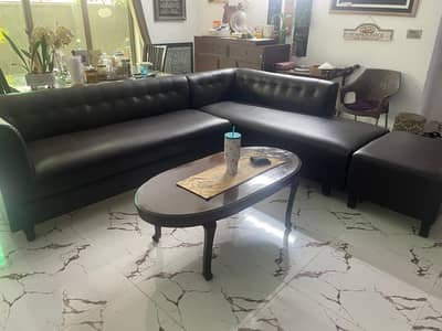 L shaped sofa set, 6 seater with single seat