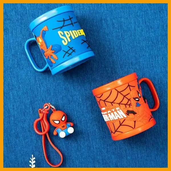 Milk Mug for Kids with Emboss 3D Cartoon Print Soft Rubber Design - Coffee Mug for Kids - Juice Mug - Marvel Character, SuperHero, Cartoon Printed Water Glass for School - Drinkware Cups, Mugs & Saucers for Girls Perfect Return Gift, Birthday Gifts 210ml