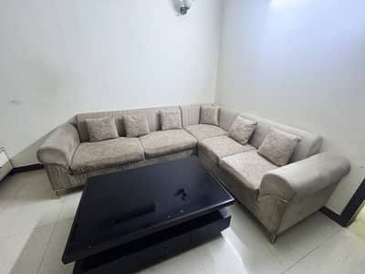 L Shape Sofa with Center Table