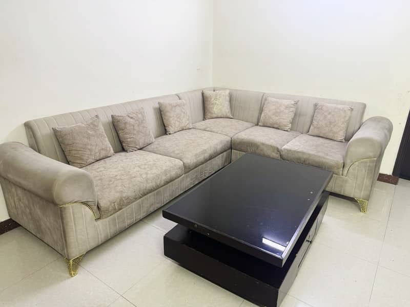 L Shape Sofa with Center Table 5