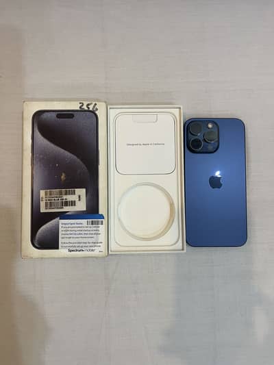 Iphone 15 Pro Max 256gb Titanium Blue Colour  (JV) Water Pack