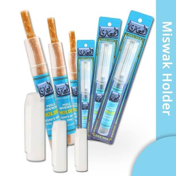 01 Miswak with 1 Miswak Holder Box AL Hijazi Peelu Miswak with Holder | 6 Inch size - Regular Miswak | Natural Toothbrush | Holder with Miswak