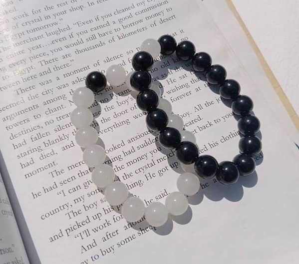 Pair of Bracelet for partner/ Black and White