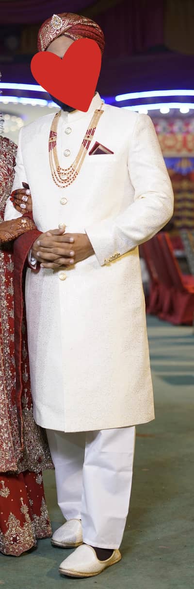 Simple Men Sherwani with Khussa and Kula (Barat Wear)