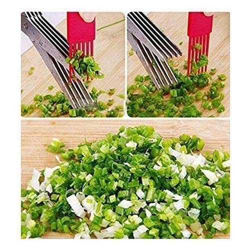 5 Layers Stainless Steel Kitchen Scissors Kitchen Tools Five Green Onion Cut Multifunction