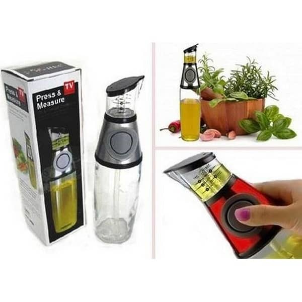 Press and Measure Vinegar Dispenser Bottle/Press and Measure Oil Dispenser Bottle/Press and Measure Kitchen Dispenser Bottle - 500ML