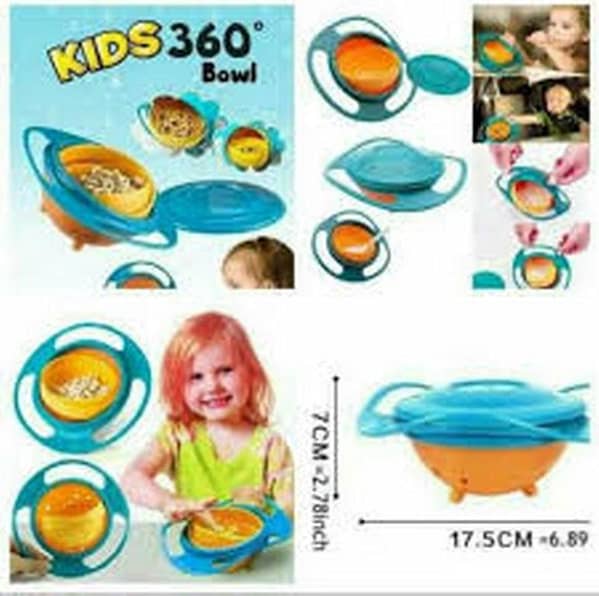 Universal Gyro Bowl Baby Feeding Dish 360 Rotate Spill-Proof Baby Gyro Bowl Children's Tableware Baby Gyro Bowl Kids Eating Bowl