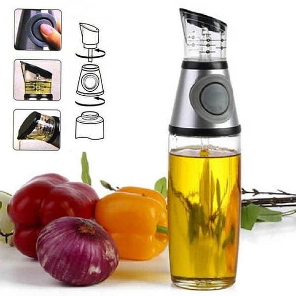Kitchen Auto Press & Measure Oil/Vinegar Glass Dispenser