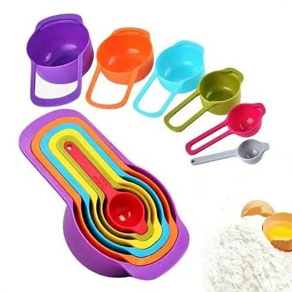 Plastic Colorful Measuring Spoon Measuring Cup 6 pcs Set Multi-Function Spoons Kitchen Tools Set